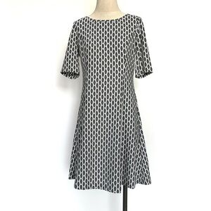 Eliza J Womens Ivory and Black Patterned Dress Size 6